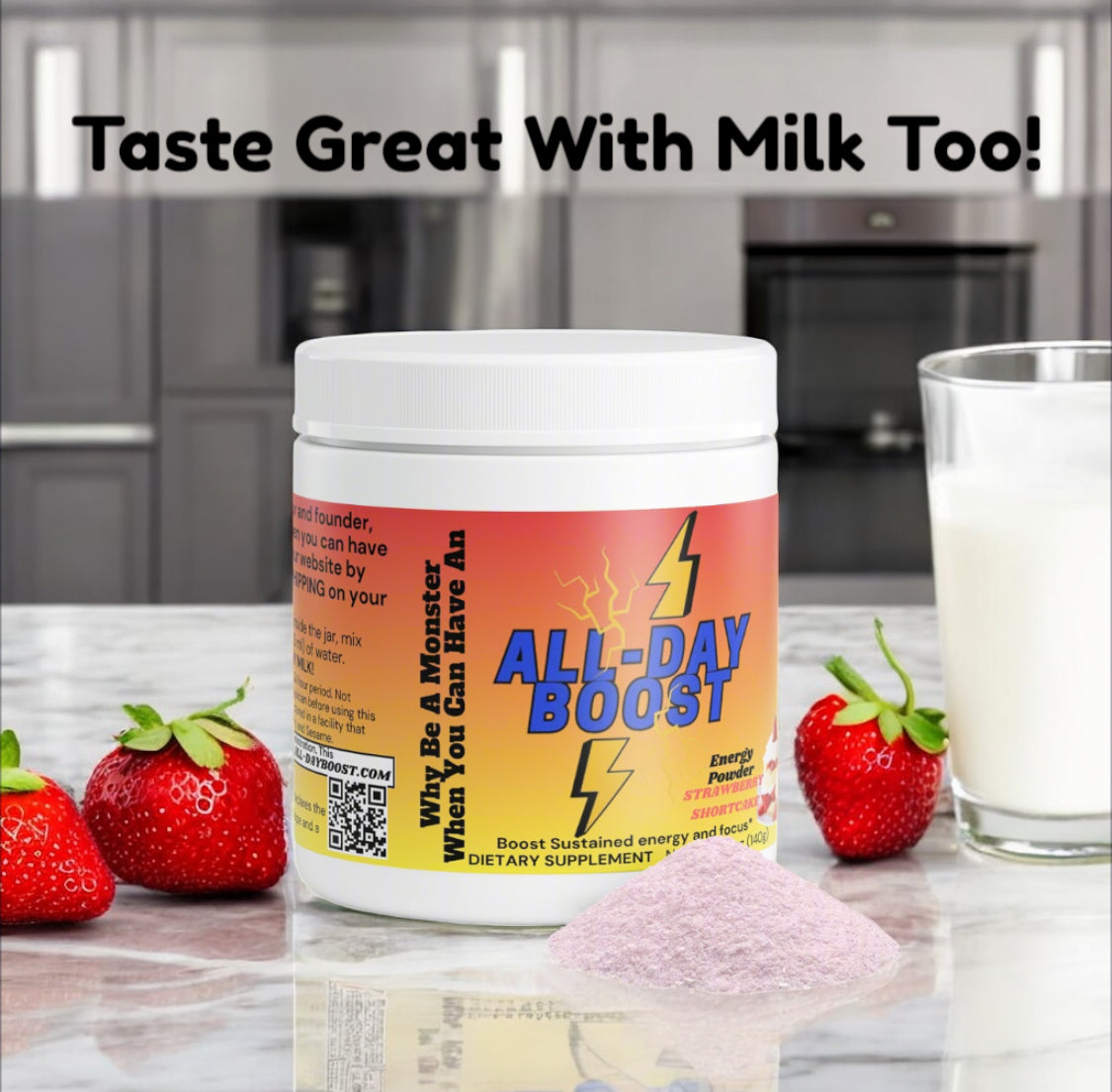 ALL-DAY BOOST Energy Powder (Strawberry Shortcake)